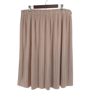 Torrid Skirt Womens 2/2X (39x29.5) Midi Pleated Stretch Flowy Blush Pink